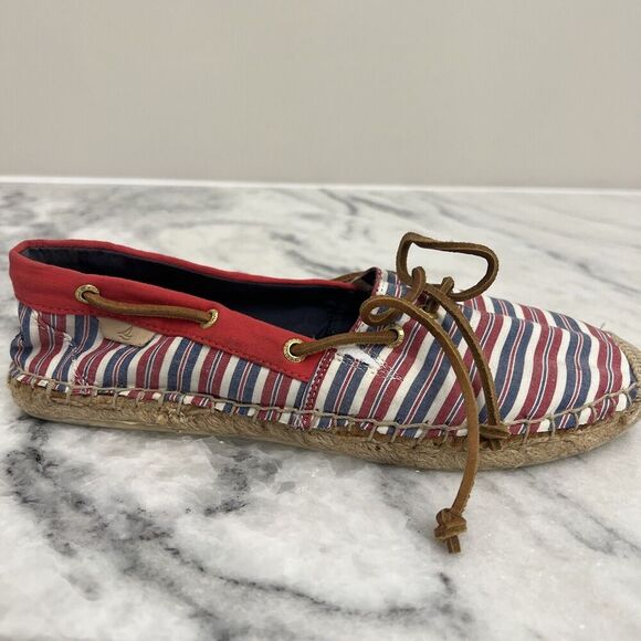 Sperry Topsides red‎ White Blue Size Womens 8.5m Casual shoes - Picture 7 of 16